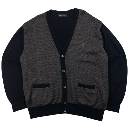 Vintage 90s YSL Yves Saint Laurent Pattern Cardigan Size XL