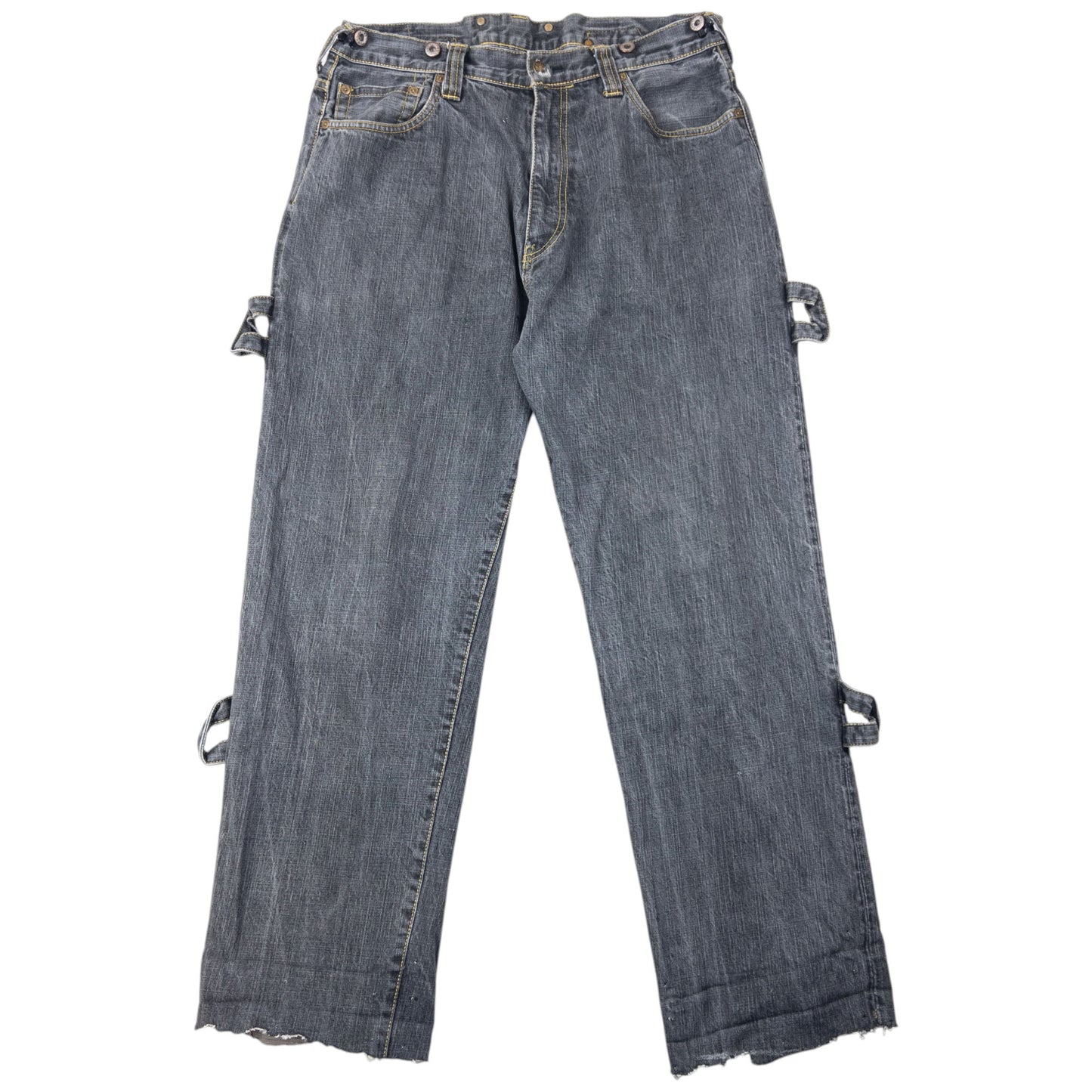 Vintage Evisu Embroidered Gull Bondage Zip Japanese Denim Jeans Size W33