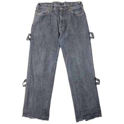 Vintage Evisu Embroidered Gull Bondage Zip Japanese Denim Jeans Size W33