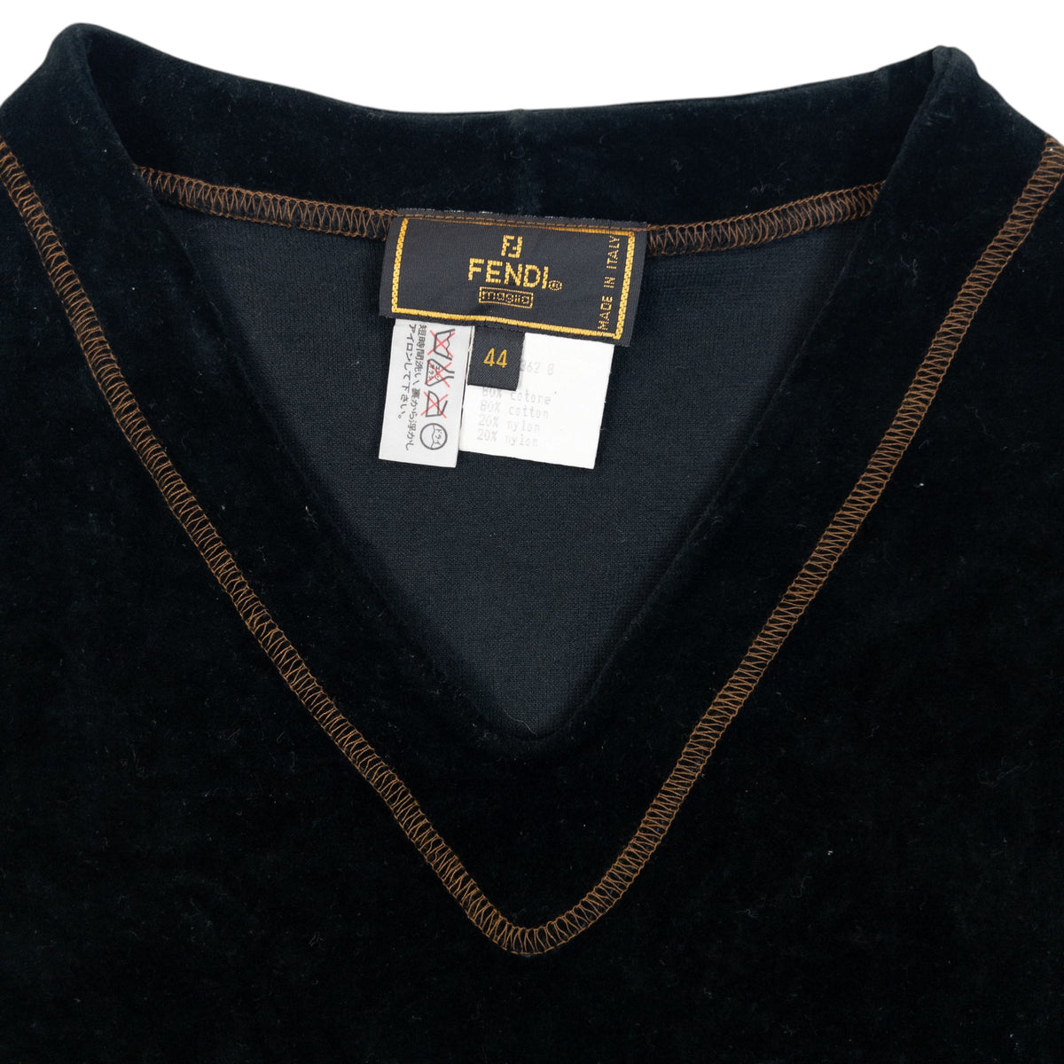 Vintage 2000s Fendi Velour Jumper in black, photo 4