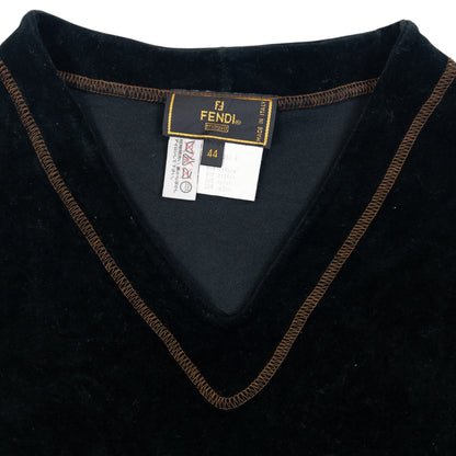 Vintage 2000s Fendi Velour Jumper in black, photo 4