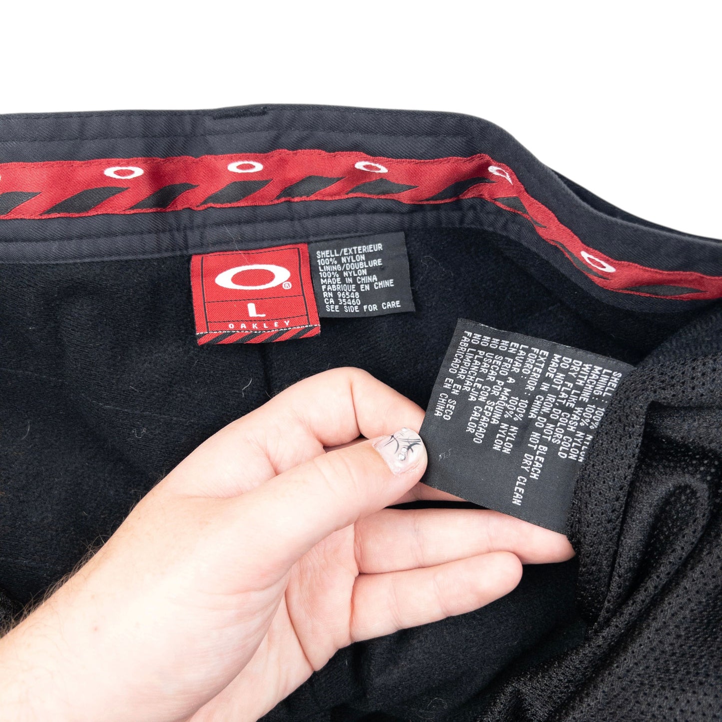 Vintage 90s Oakley Belt Waist Snowboarding Trousers Size L