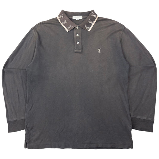 Vintage YSL Yves Saint Laurent Long Sleeve Polo Shirt Size M