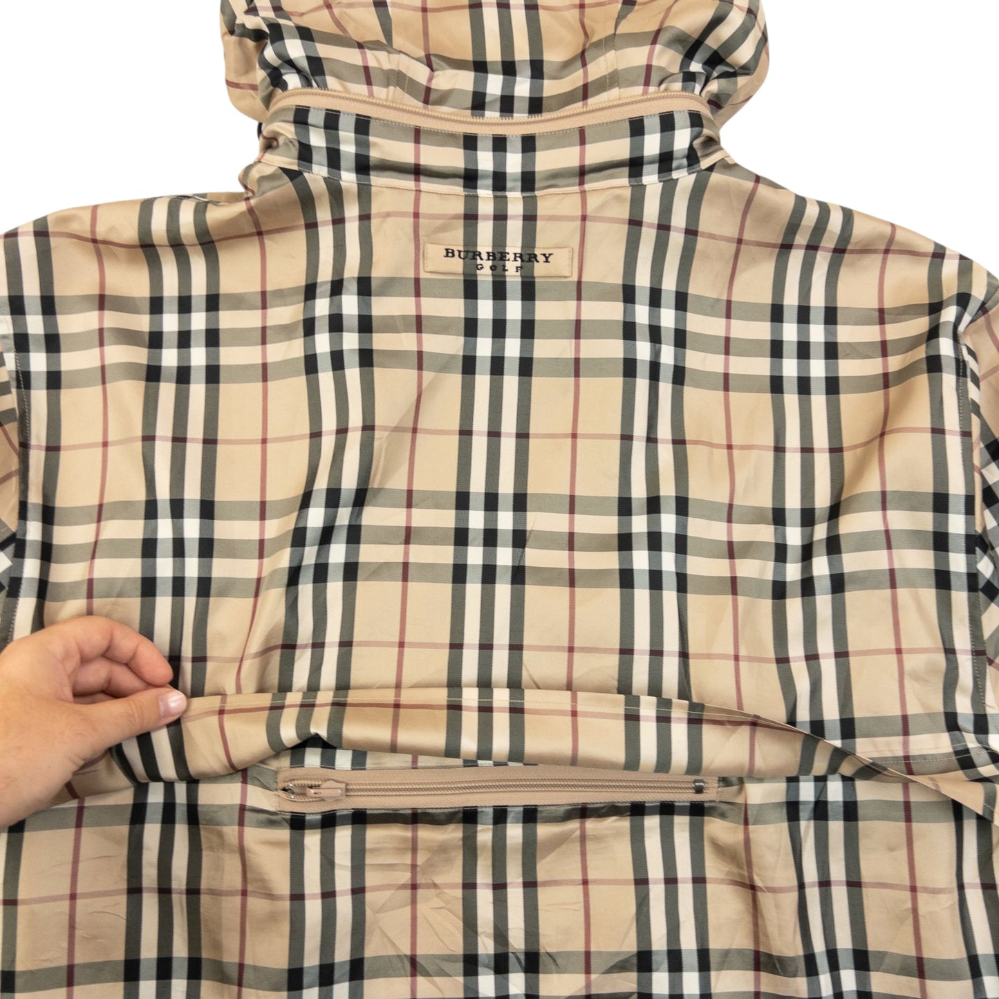 Vintage 2000s Burberry Golf Nova Check Packable Jacket Size L