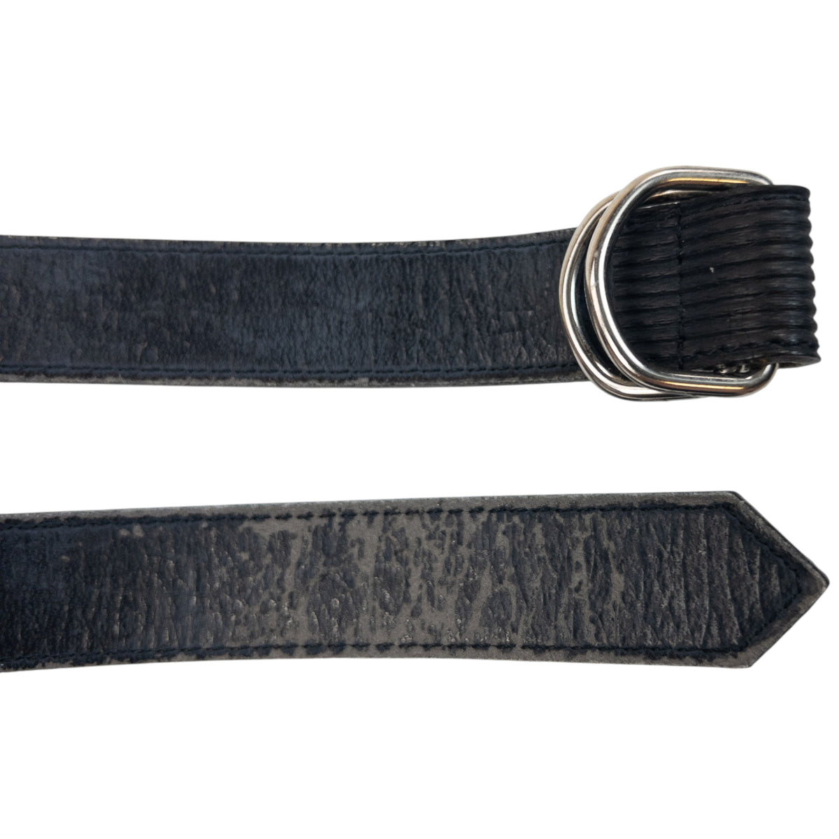 Vintage 90s Comme Des Garçons Ribbed Leather Belt Size M