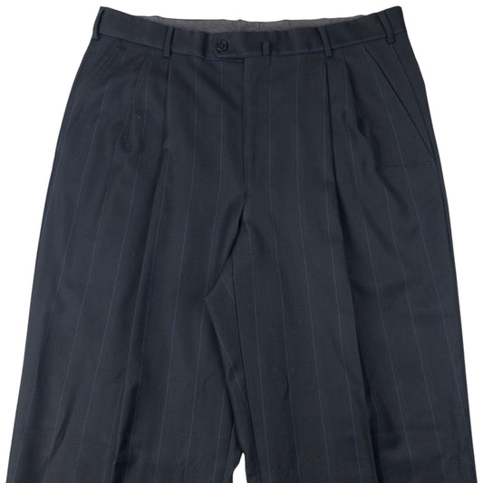 Vintage 90s Versace Pinstripe Pleated Trousers Size W35