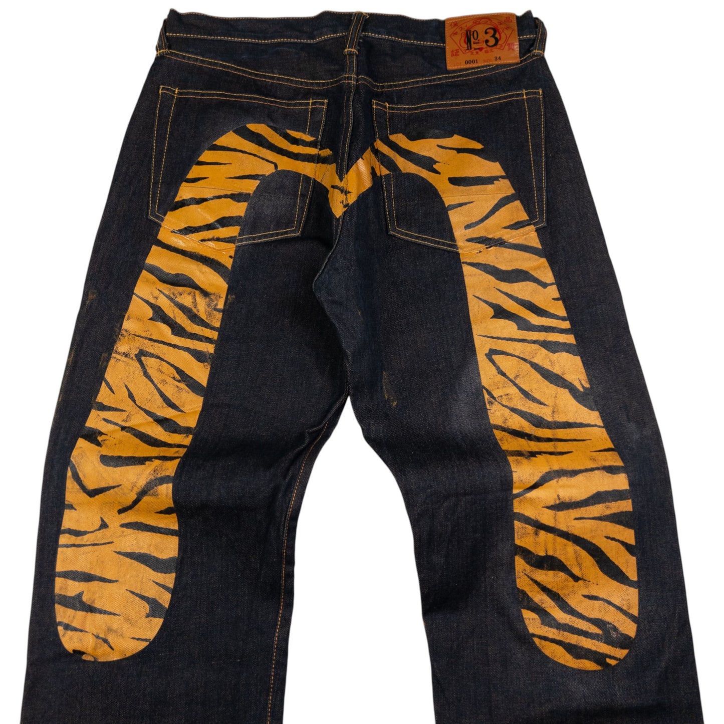 Vintage Evisu Tiger Stripe Daicock Japanese Denim Jeans Size W33