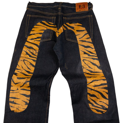 Vintage Evisu Tiger Stripe Daicock Japanese Denim Jeans Size W33