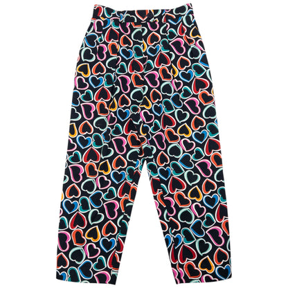 Vintage 80s YSL Yves Saint Laurent Heart Print Top & Trousers Set Womens Size XS