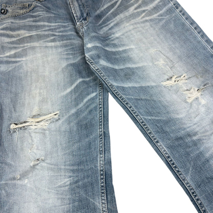 Vintage Jizo Bosatsu Embroidered Troll Japanese Denim Jeans Size W34