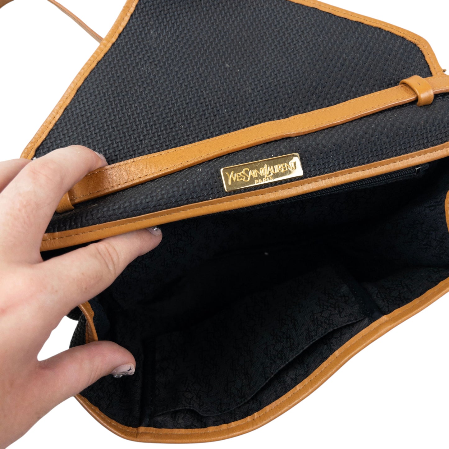 Vintage 80s YSL Yves Saint Laurent Leather Crossbody Bag