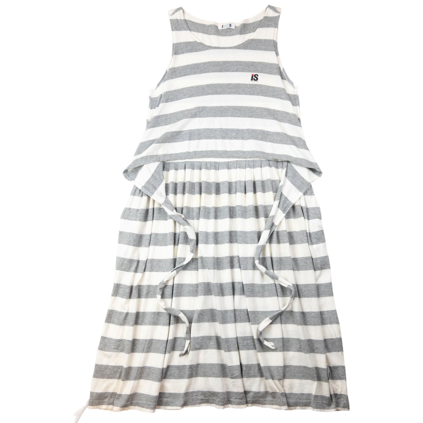 Vintage 80s Issey Miyake I.S. Striped Tie-Back Dress Womens Size L