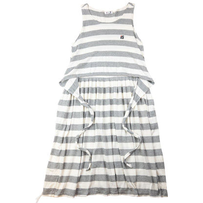 Vintage 80s Issey Miyake I.S. Striped Tie-Back Dress Womens Size L