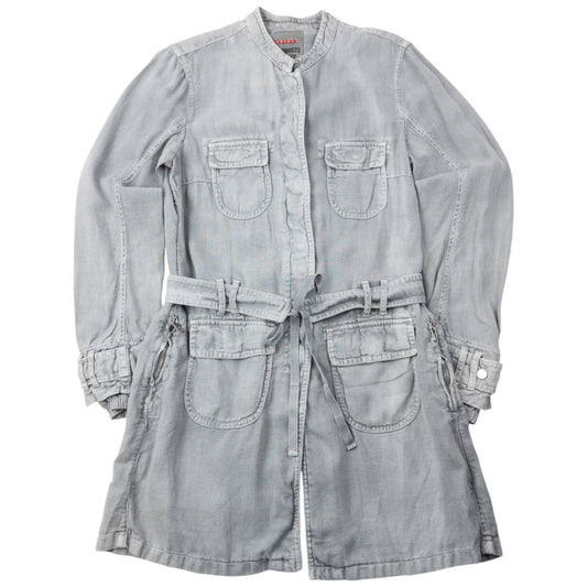 Vintage 2000s Prada Sport Belt Waist Linen Jacket Womens Size L