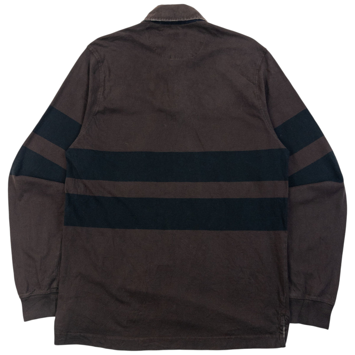 Vintage 2000s Burberry Striped Long Sleeve Polo Shirt in brown, photo 2