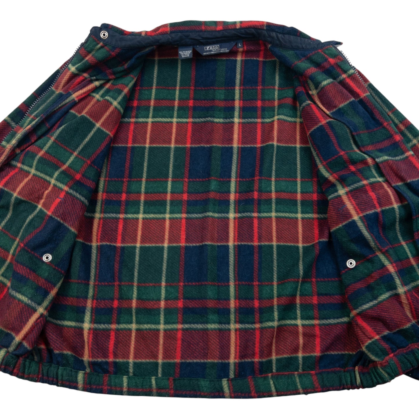 Vintage 90s Polo Ralph Lauren Checkered Fleece Jacket Size L