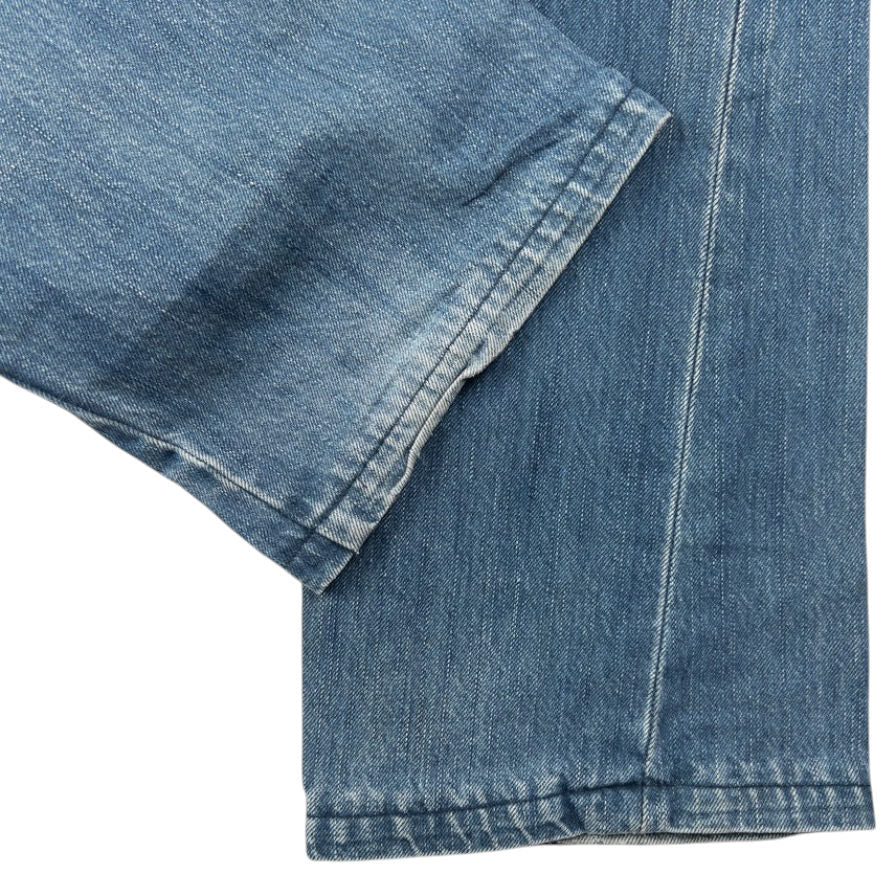 Vintage Big Train Embroidered Mountain Japanese Denim Jeans Size W32