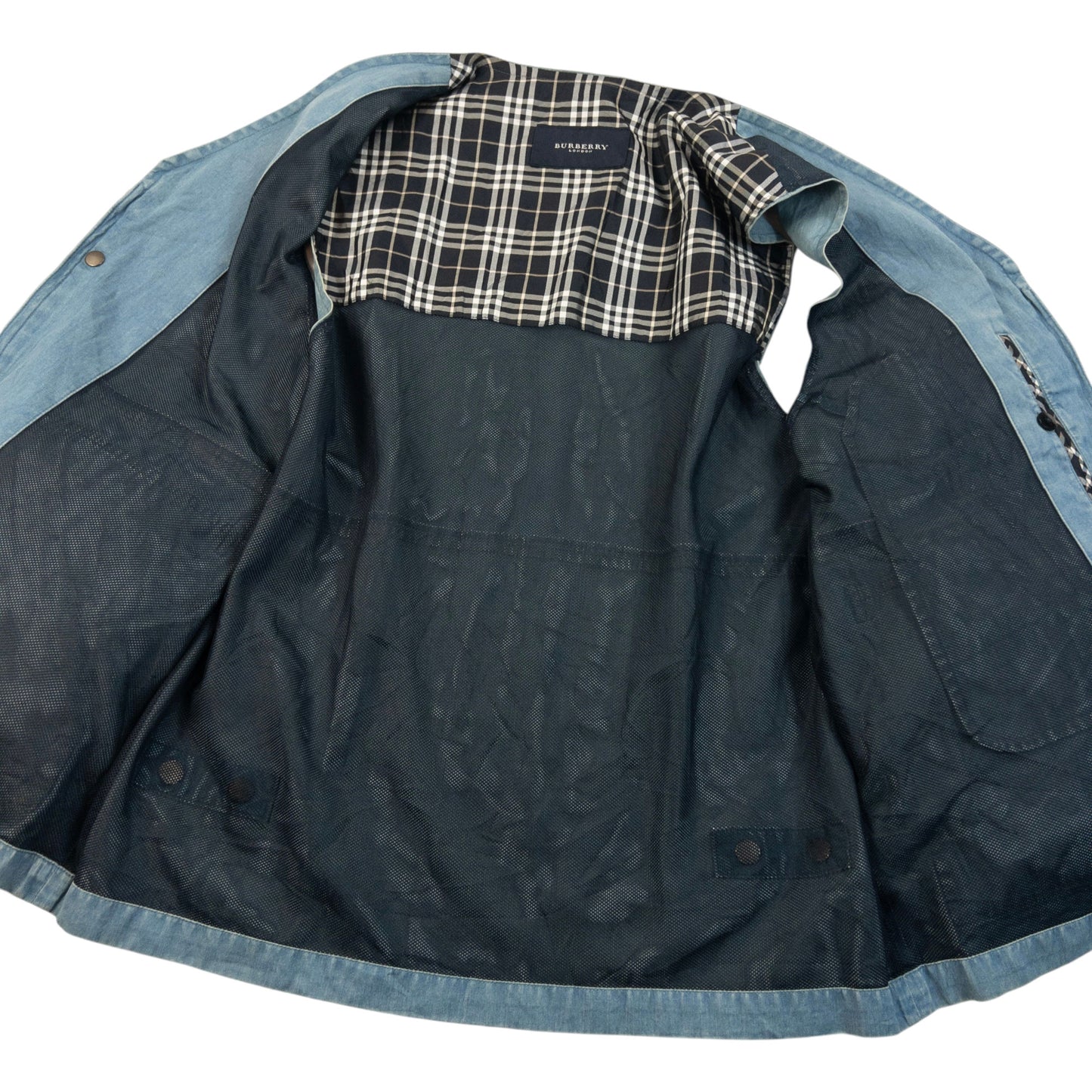 Vintage 2000s Burberry Denim Gilet Cargo Vest Size XS