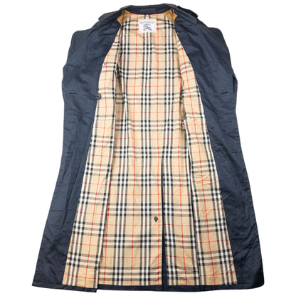 Vintage 80s Burberry Belt Waist Nova Check Lined Trench Jacket Size M