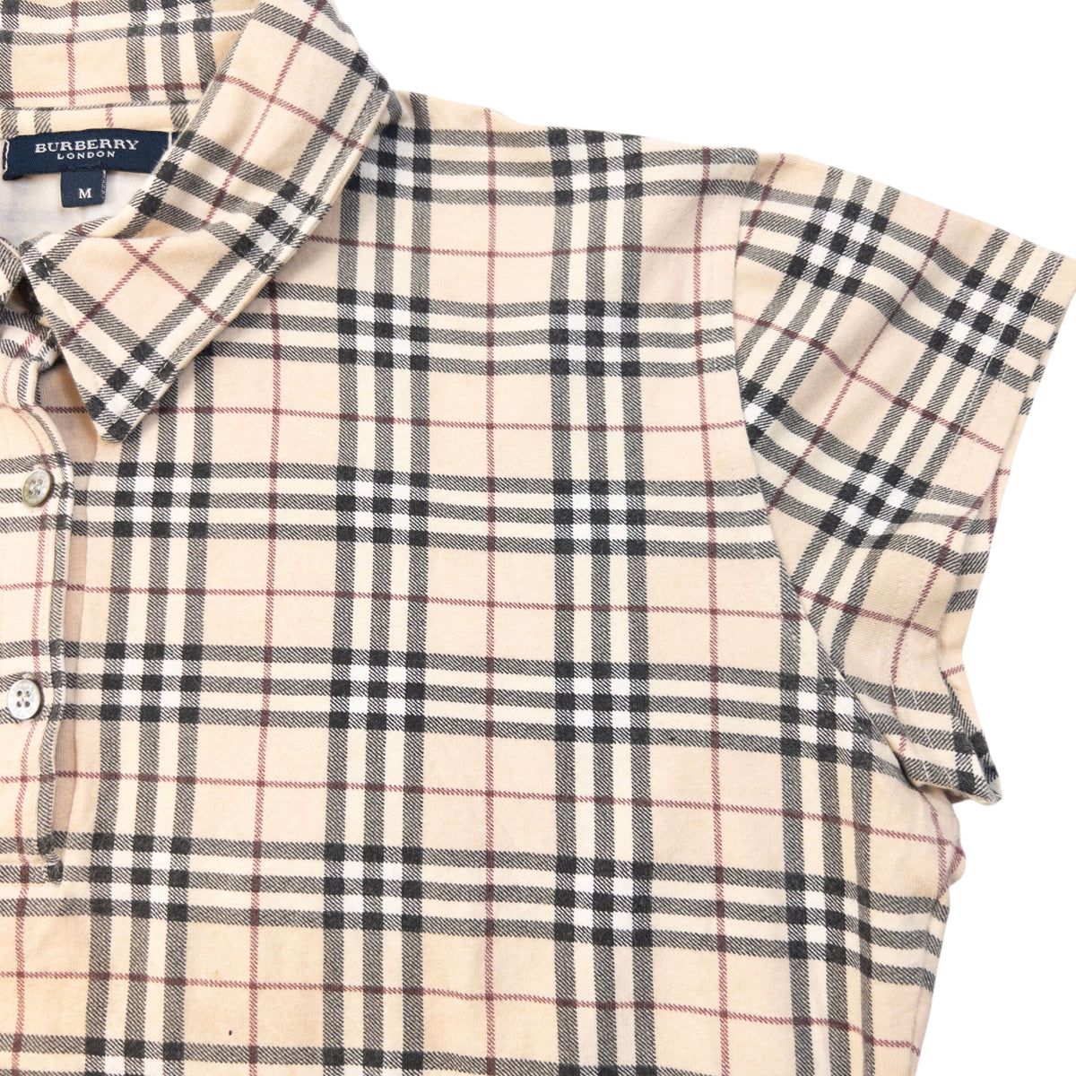 Vintage 2000s Burberry Nova Check Polo Shirt in beige (cotton 8% lycra), photo 4