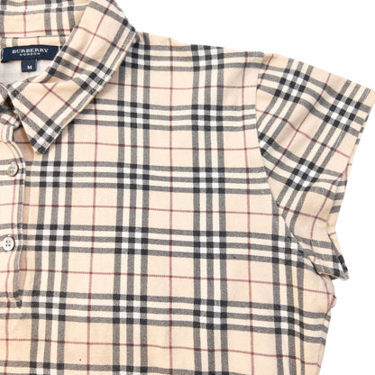 Vintage 2000s Burberry Nova Check Polo Shirt in beige (cotton 8% lycra), photo 4