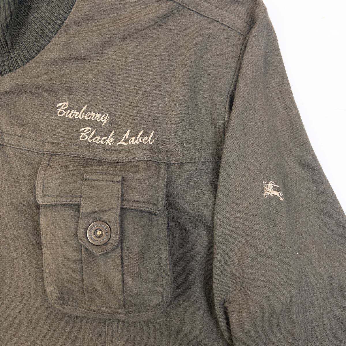 Vintage 2000s Burberry Black Label Zip Up Jacket in grey, photo 4