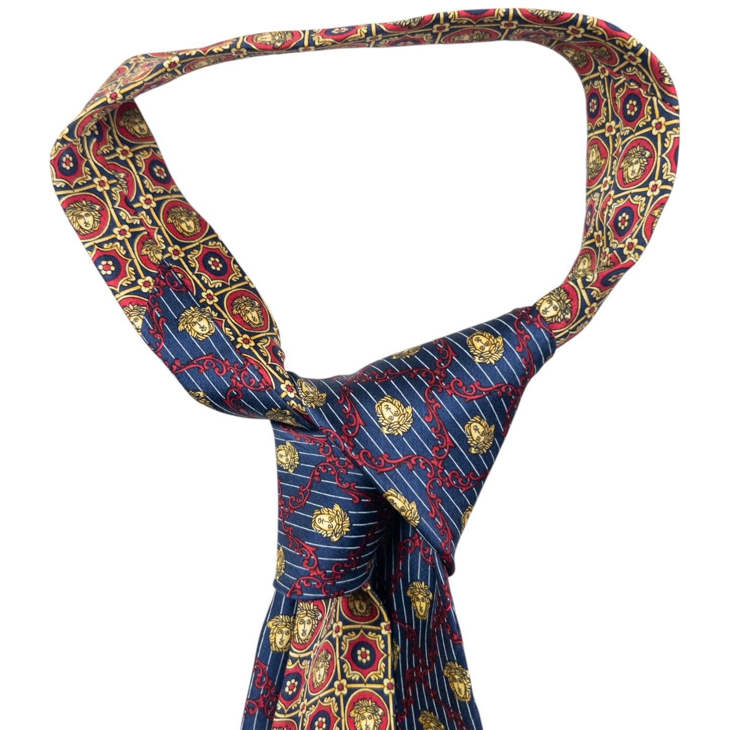 Vintage 90s Gianni Versace Medusa Pattern Silk Tie