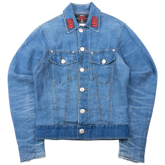 Vintage 2000s Jean Paul Gaultier Linen Denim-Look Button Up Jacket Womens Size S