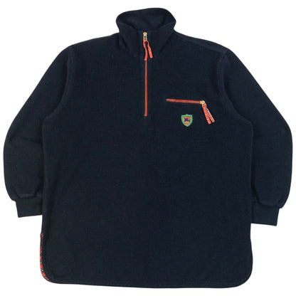 Vintage 90s Burberry Q Zip Fleece Sweatshirt Size L