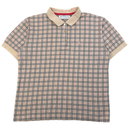 Vintage 90s Burberry Nova Check Polo Shirt Womens Size M
