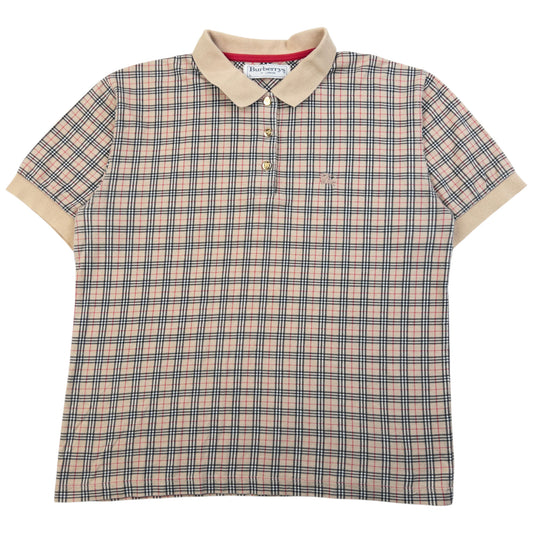 Vintage 90s Burberry Nova Check Polo Shirt Womens Size M