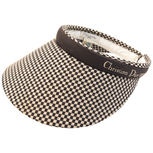 Vintage 90s Dior Sports Checkered Headband Visor Hat