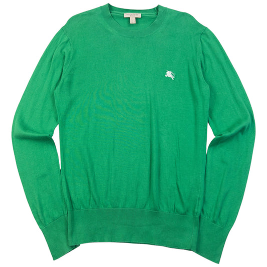 Vintage 2000s Burberry Brit Jumper in green (cotton), embroidered logo detail