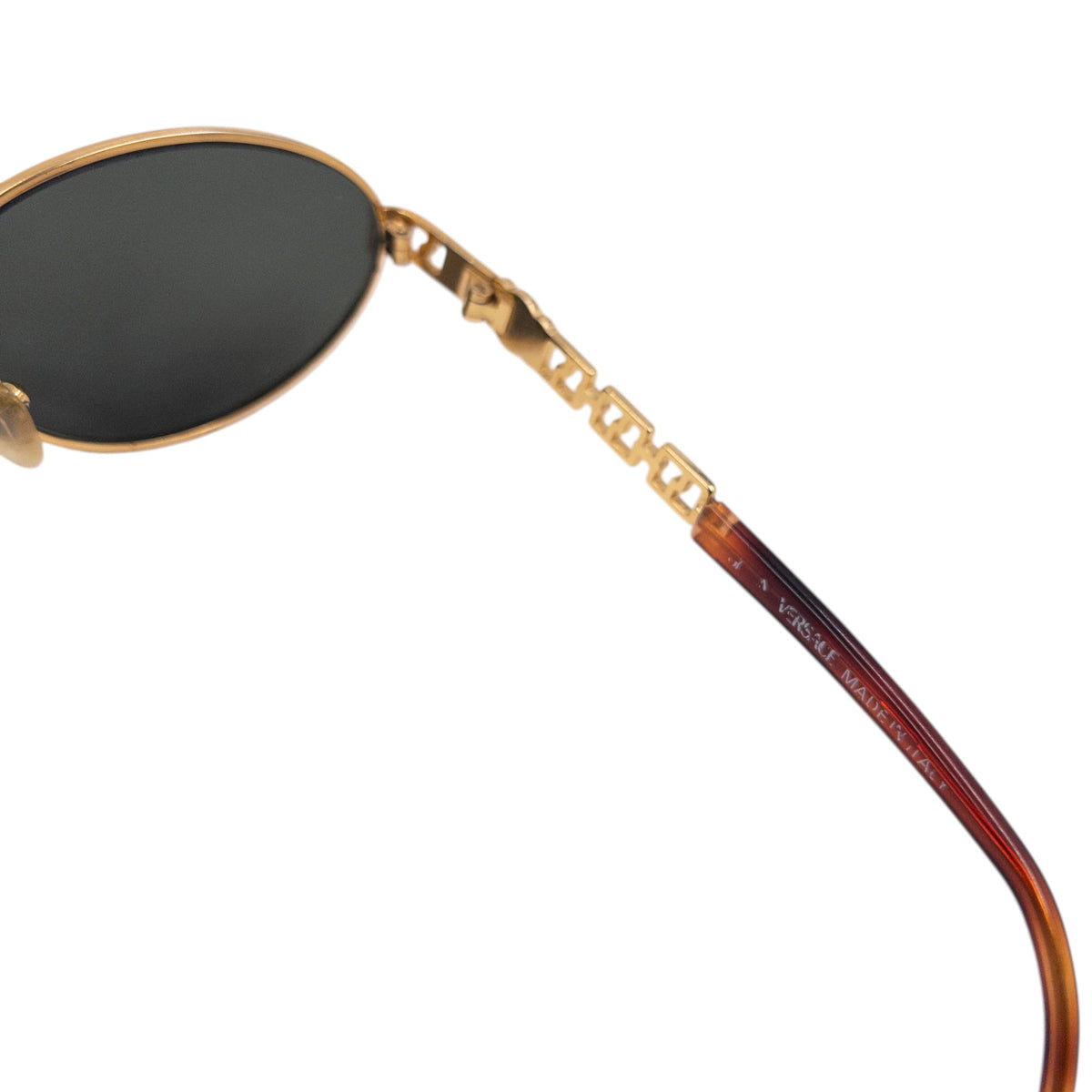 Vintage 90s Gianni Versace Embossed Tortoise Shell Sunglasses