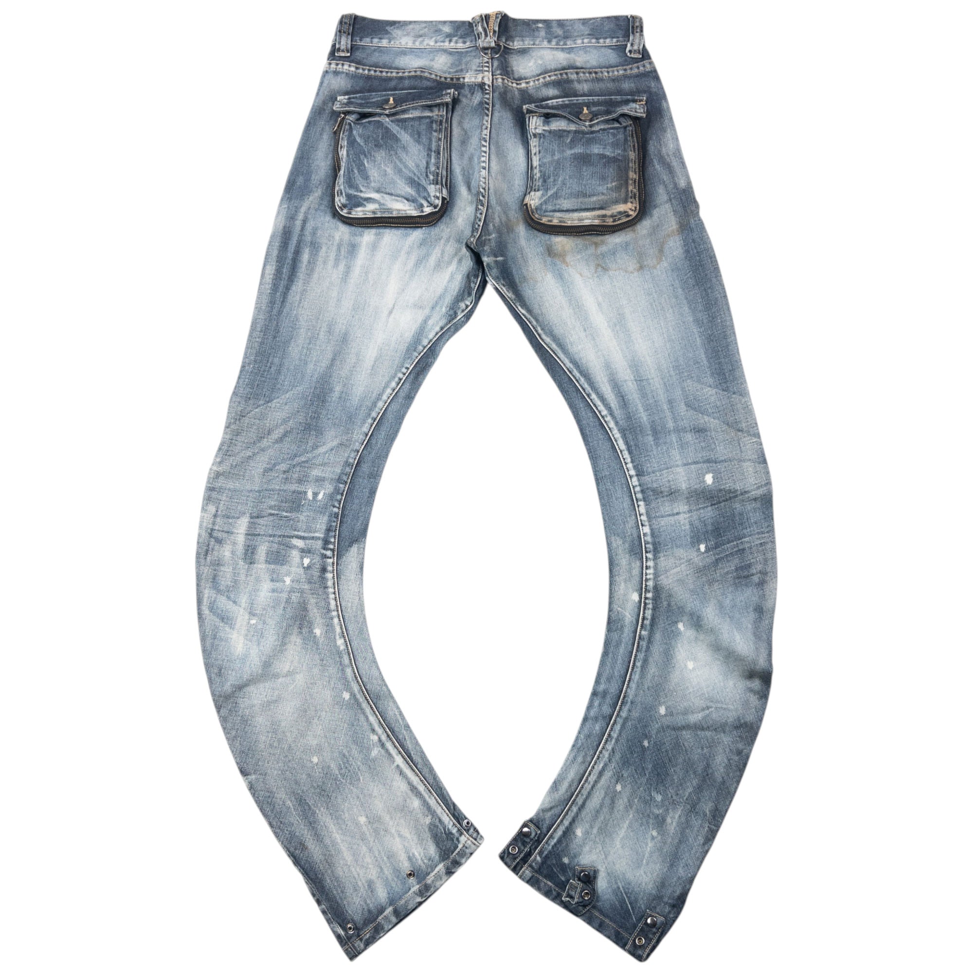 Vintage 2000s PPFM Curved Stacked Leg Denim Jeans Size W32