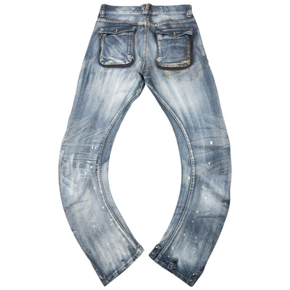 Vintage 2000s PPFM Curved Stacked Leg Denim Jeans Size W32