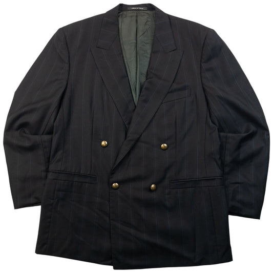 Vintage 90s Gianni Versace Couture Striped Blazer Jacket Size XL