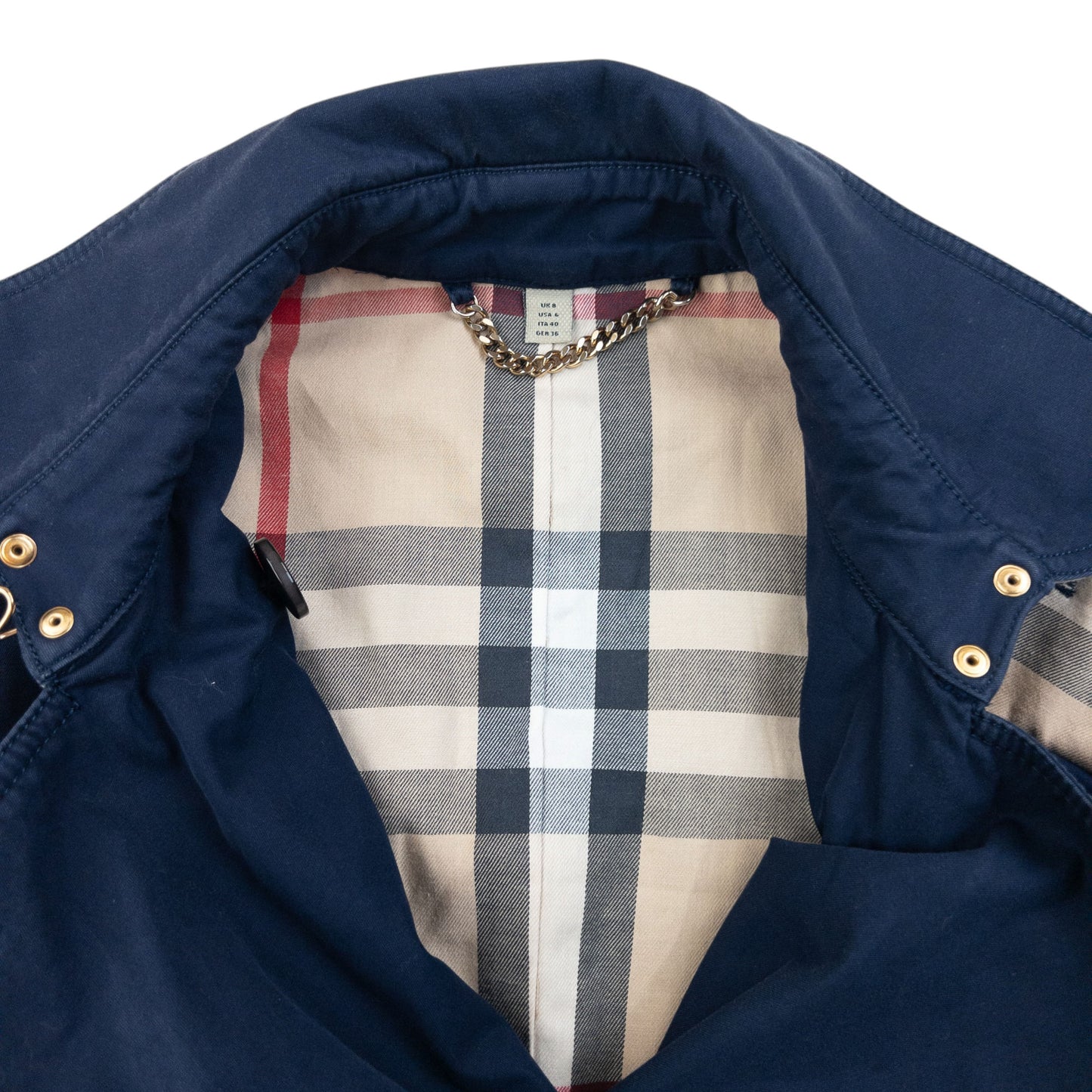 Vintage Burberry Nova Check Lined Belt Waist Jacket Womens Size M