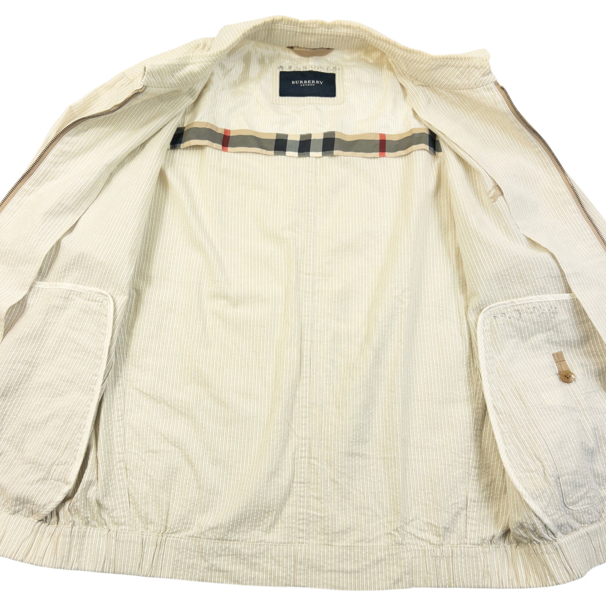 Vintage 2000s Burberry Striped Zip Up Jacket Size S