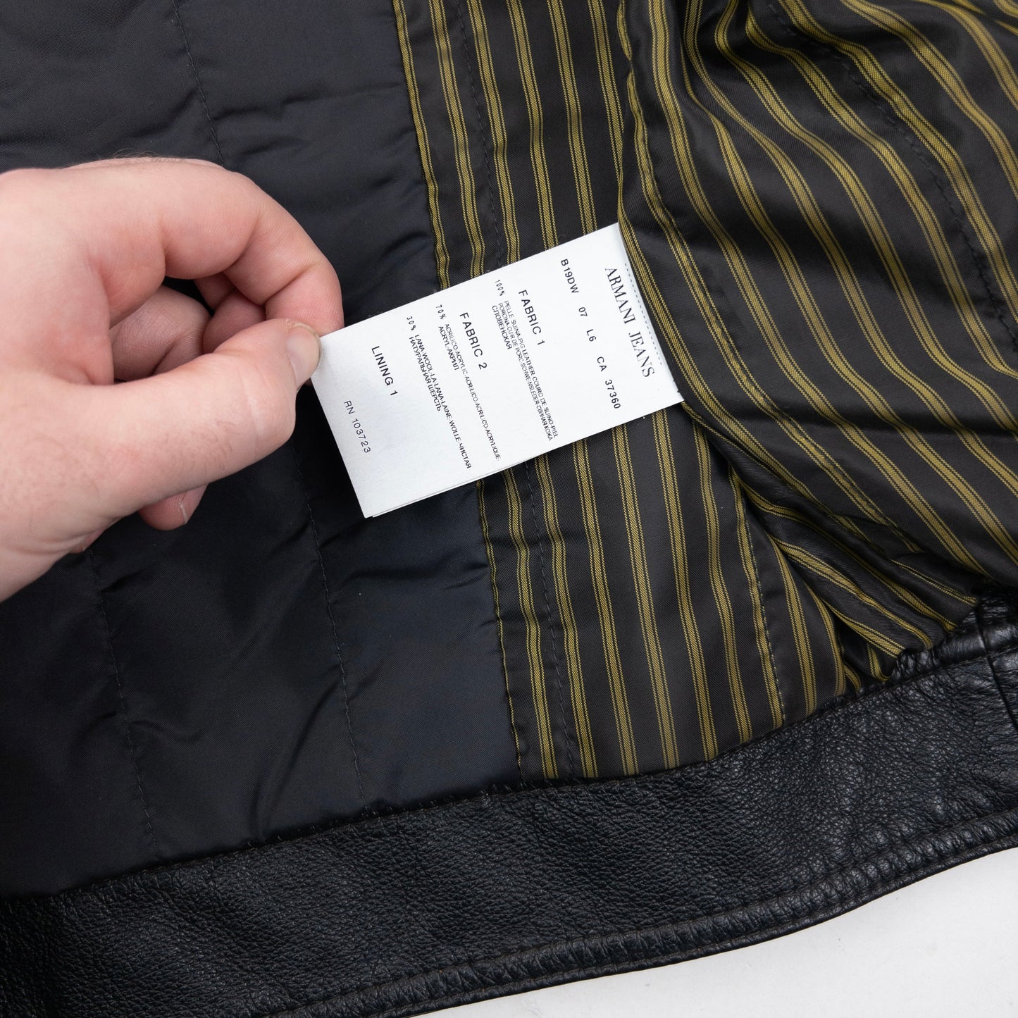 Vintage 2000s Armani Jeans Button Up Leather Jacket Size M