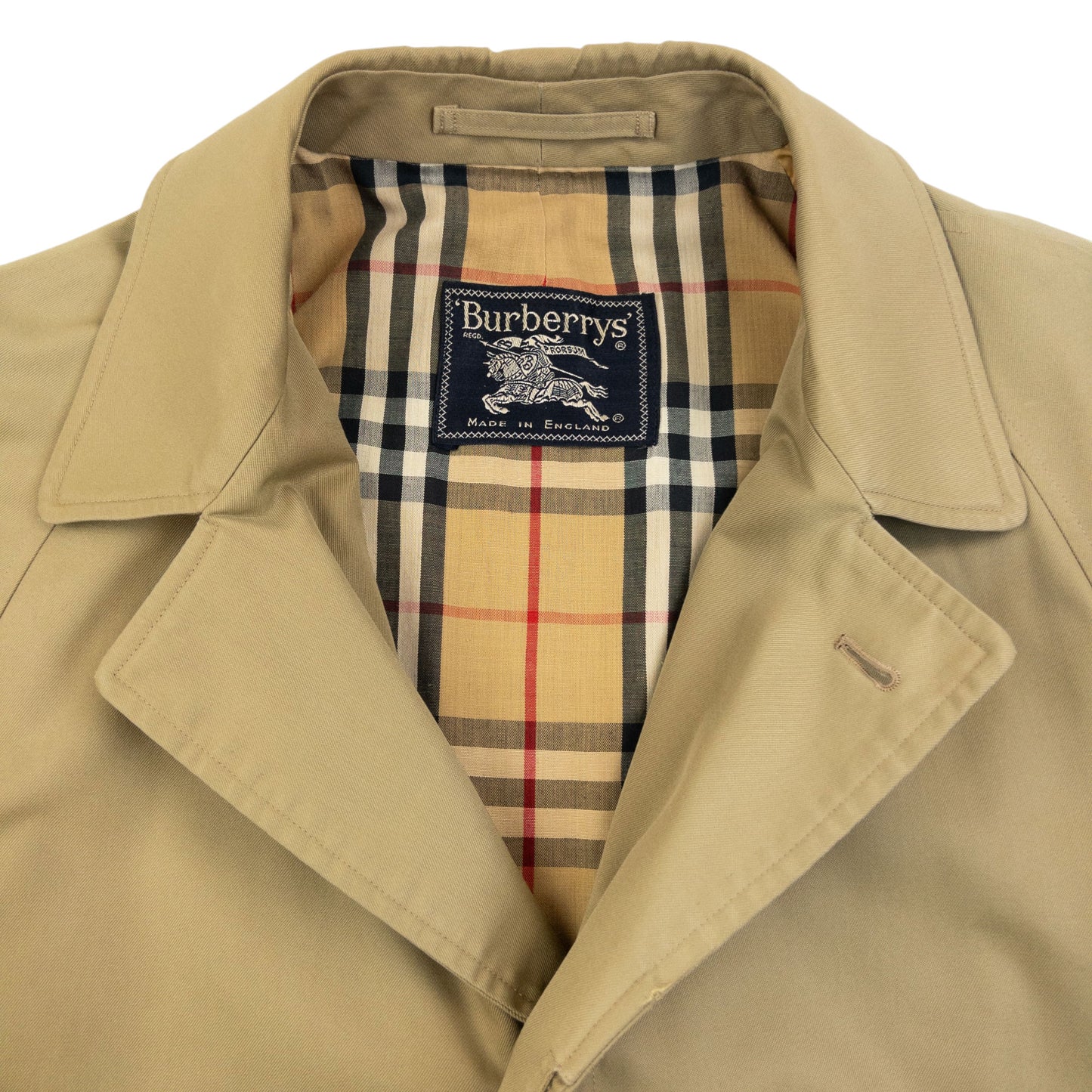 Vintage 90s Burberry Nova Check Lined Trench Jacket Size M