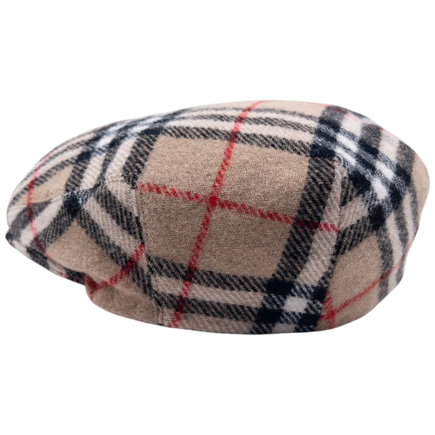Vintage Burberry Nova Check Wool Flat-Cap Hat