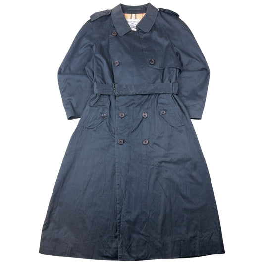 Vintage 80s Burberry Belt Waist Nova Check Lined Trench Jacket Size M