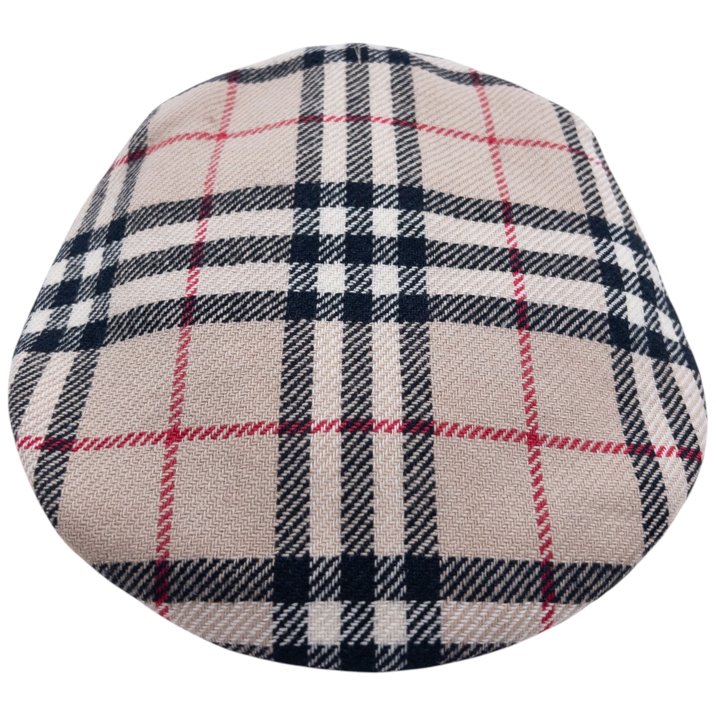 Vintage 80s Burberry Nova Check Wool Flat-Cap Hat Size M