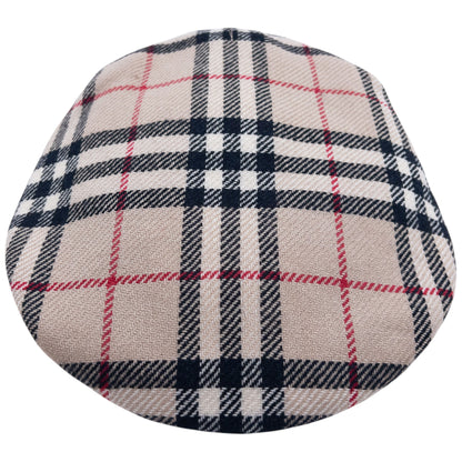 Vintage 80s Burberry Nova Check Wool Flat-Cap Hat Size M