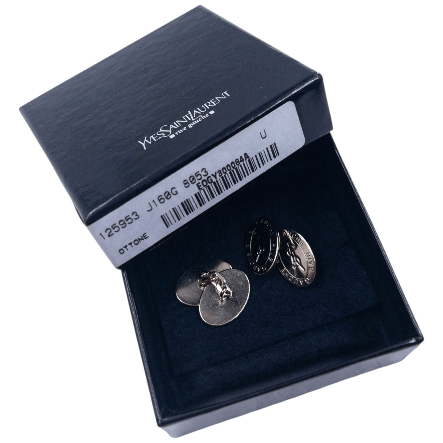 Vintage YSL Yves Saint Rive Gauche Embossed Chain Cuff Links