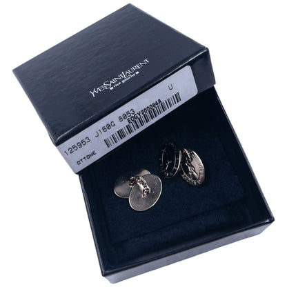 Vintage YSL Yves Saint Rive Gauche Embossed Chain Cuff Links