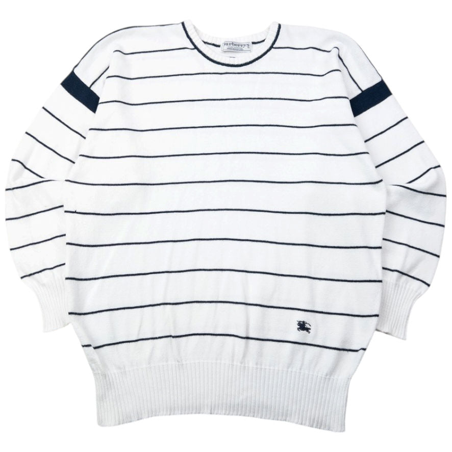 Vintage 90s Burberry Striped Knit Jumper Size M