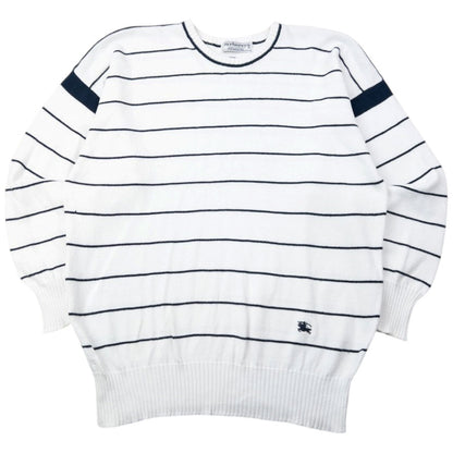 Vintage 90s Burberry Striped Knit Jumper Size M