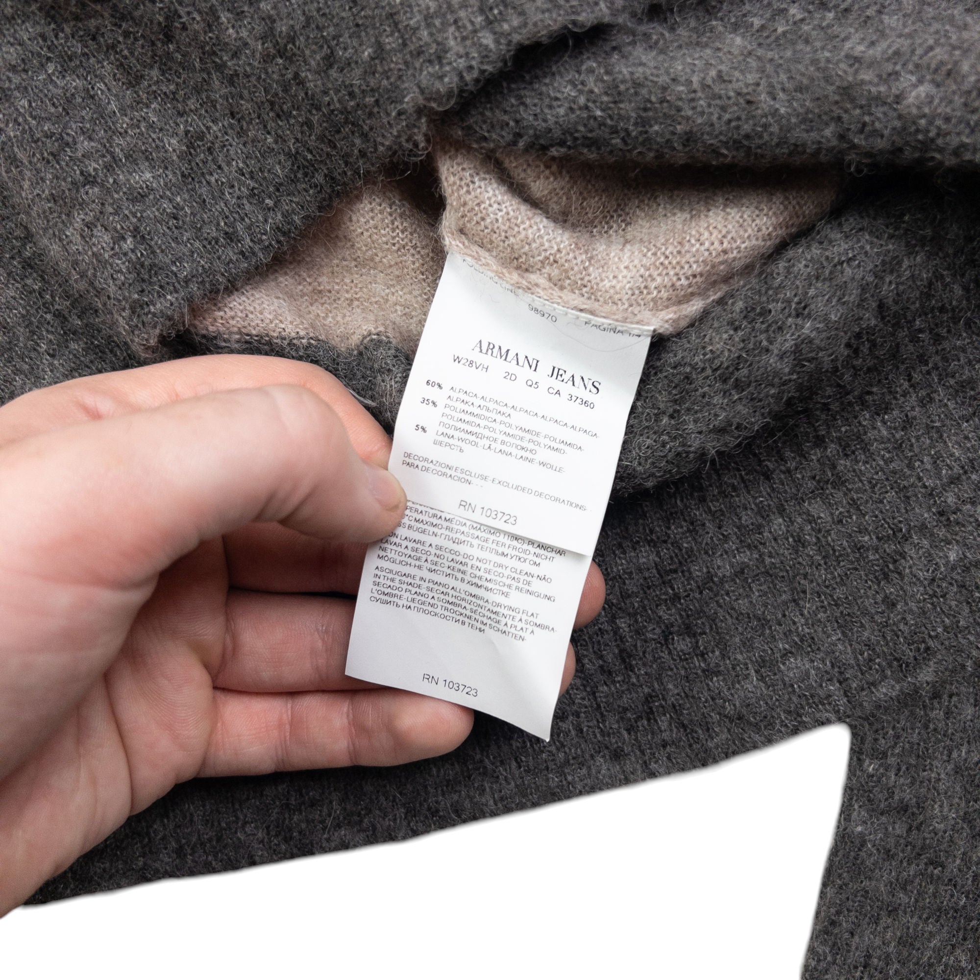 Vintage Armani Jeans Striped Wool Jumper Womens Size L